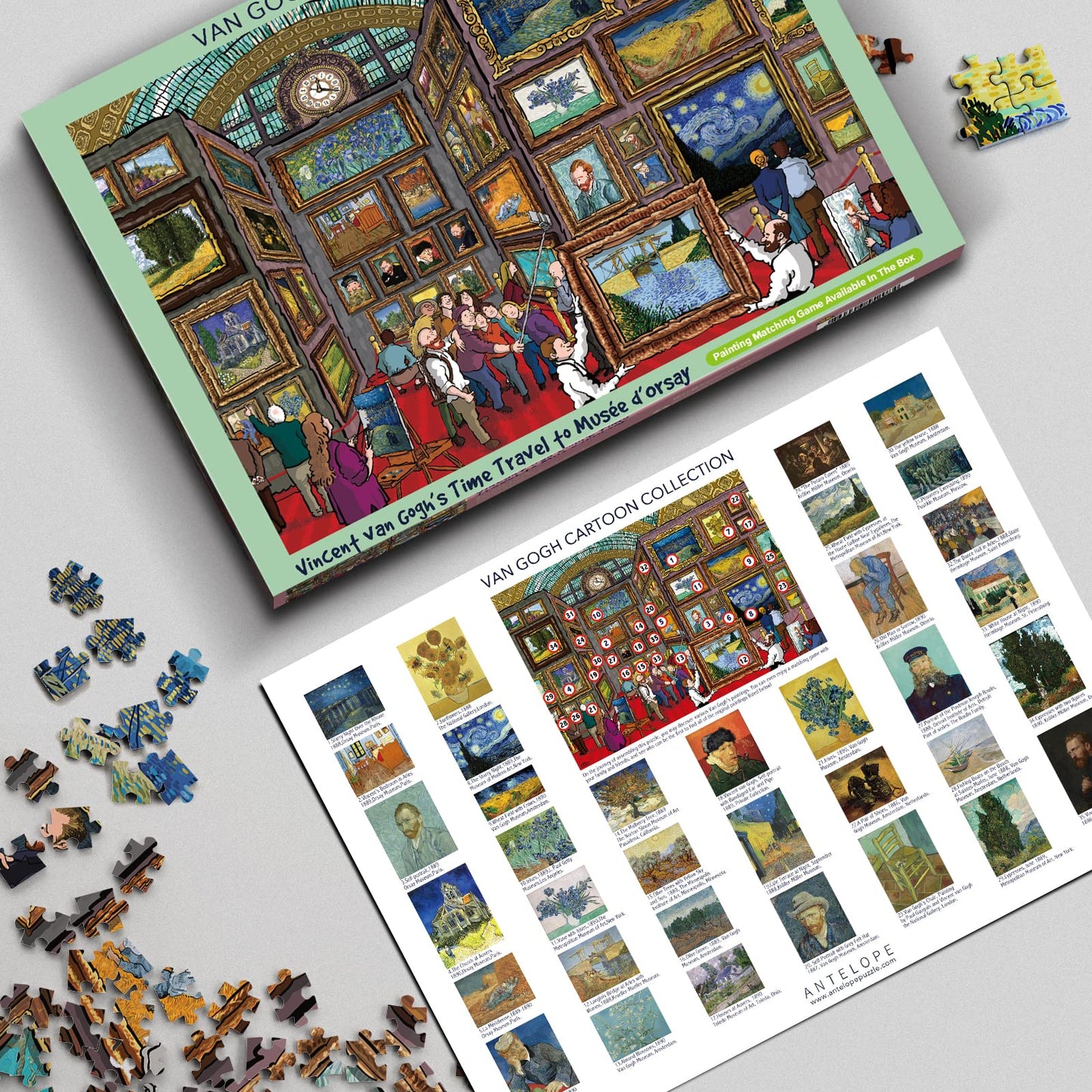 Antelope - 1000 Piece Puzzle for Adults, Van Gogh Jigsaw Puzzles 1000 Pieces, Van Gogh's Time Travel to Muse Da Orsay Puzzles for Adults 1000 PC by Alireza Karimi Moghaddam