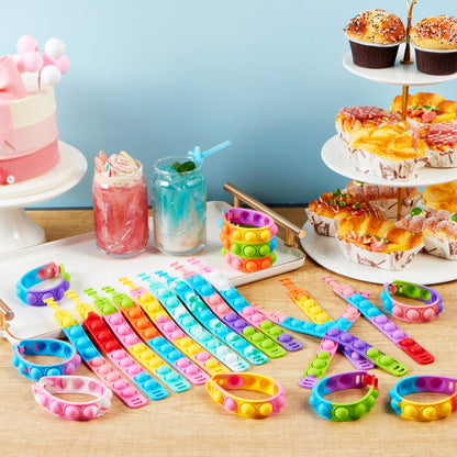 JOYIN Pop Fidget Toys pops Bulk 25 Pack Party Favors for Kids 4-8,8-12 Year, Fidget Bracelets Sensory Toys for Birthday Carnival Halloween Christmas Prizes Gifts Goodie Bags Stuffers for Kids