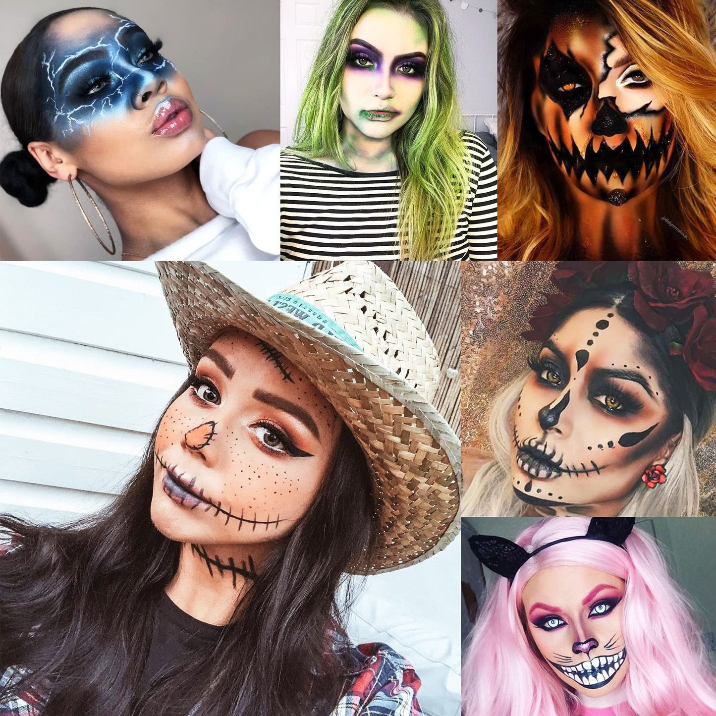 CCbeauty 36 Colors Face Body Paint,Professional Large Face Painting Kit,Neon Face Painting Palette,Oil-Based Non-Toxic Special Effect SFX Makeup Kit,Halloween Costume Cosplay For Adult With 10 Brushes