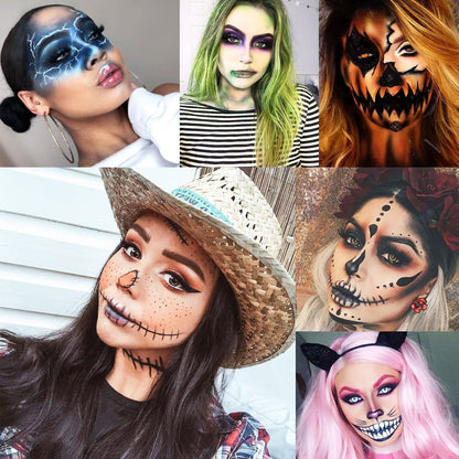 CCbeauty 36 Colors Face Body Paint,Professional Large Face Painting Kit,Neon Face Painting Palette,Oil-Based Non-Toxic Special Effect SFX Makeup Kit,Halloween Costume Cosplay For Adult With 10 Brushes