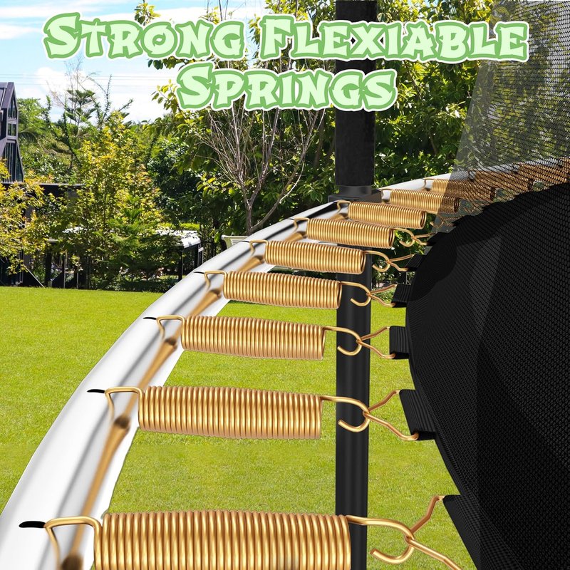 14FT Outdoor Trampoline for Kids - ASTM Approved with Safety Enclosure Net & Ladder | Rust-Resistant Frame