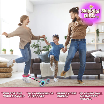 IPIDIPI TOYS Ankle Toy - Pink Flashing Retro Jumping Hopper Ball, Ankle Jump Rope Skip Ball - Improve Coordination, Get Exercise The Fun Way - Ideal Retro Birthday Gift for Kids Ages 5-12