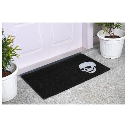 Calloway Mills 153601729 White Skull Doormat, 17" x 29", Black/White