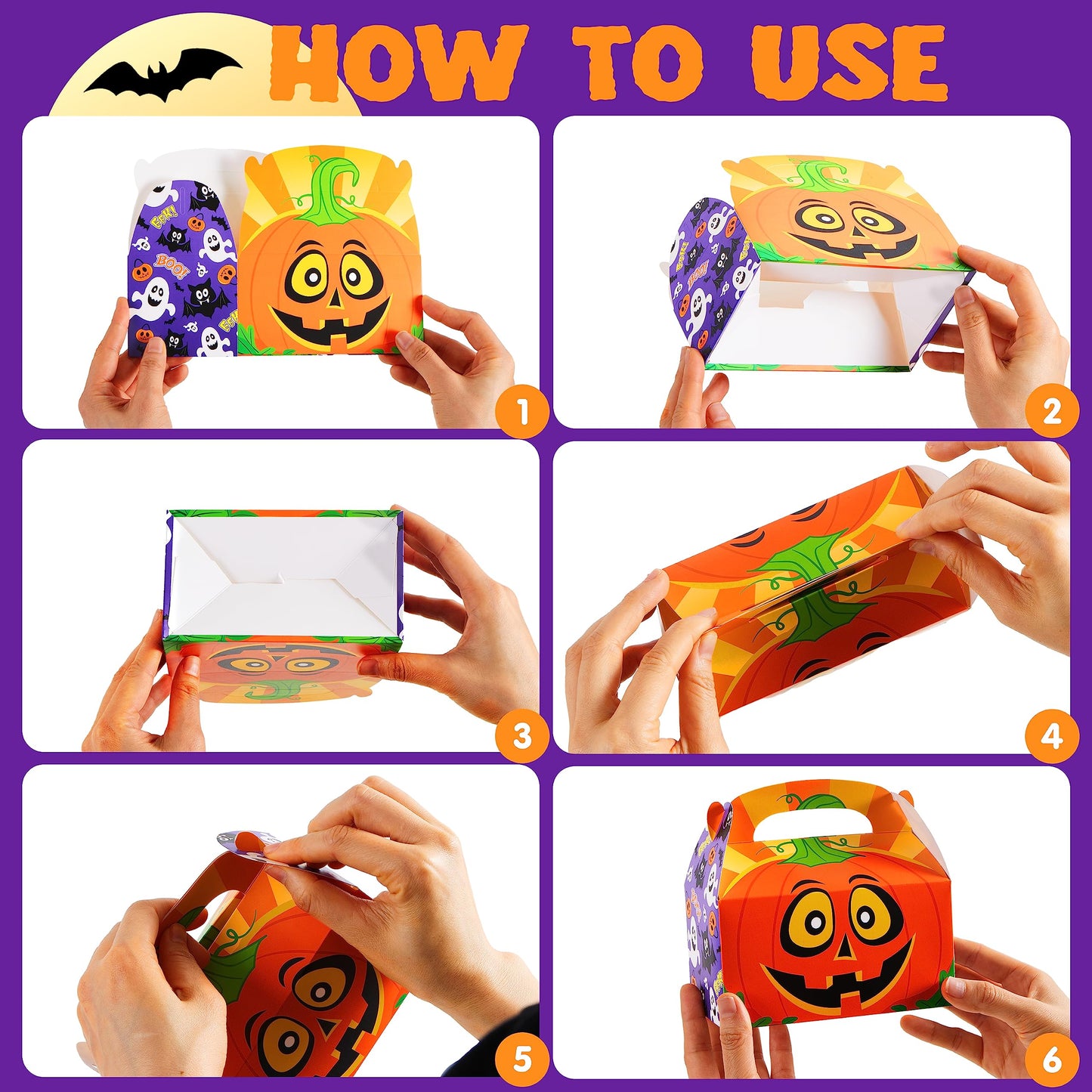 JOYIN 36 PCS Halloween Treat Boxes Candy Boxes Trick or Treat Cardboard Cookies Goodie Bags for Kids Halloween Party Favor Supplies, Classroom Exchange Goody Bags, Holiday Pastries, Cupcakes