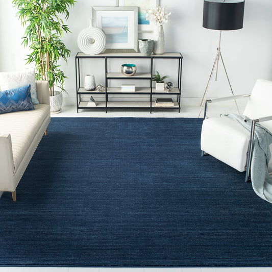 SAFAVIEH Vision Collection Area Rug - 9' Square, Navy, Modern Ombre Design, Non-Shedding & Easy to Clean, Ideal for Living Room, Bedroom, Dining Space (VSN606N)