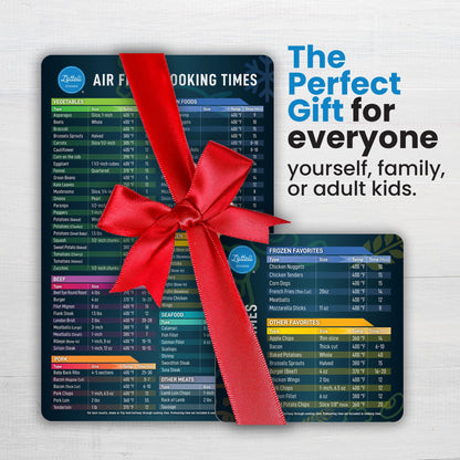 Air Fryer Magnetic Cheat Sheet Set - Air Fryer Accessories Cookbook - As Seen on the Today Show an Easy to Use AirFryer Time Chart Set - Strong Magnet Quick Reference Cooking Guide for Frying (Black)