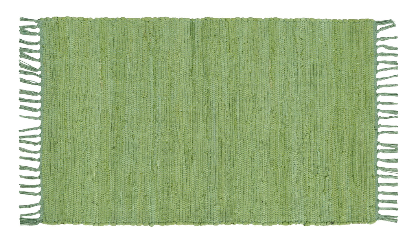 Cotton Rag Rug 24x36'' | 2x3' Multicolor Area Rug - Hand Woven, Washable & Reversible with Tassels - Perfect for Living Room, Kitchen, Entryway, or Bedroom (Solid Sage)