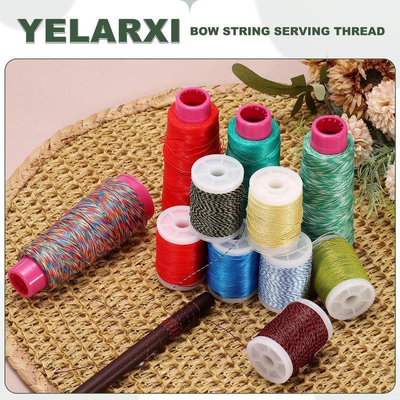 YELARXI Archery Bow String Serving Thread, 0.02" Dia Durable Bowstring Thread Accessories 131 Yard/120M & 400D PE & White-Fitting for(Tying Peep Sight Nock/Compound/Recurve Bow)