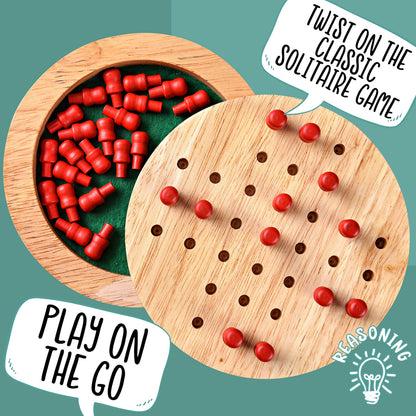 Jaques of London Solitaire Board Game | Wooden Travel Games | Pocket Games | Since 1795