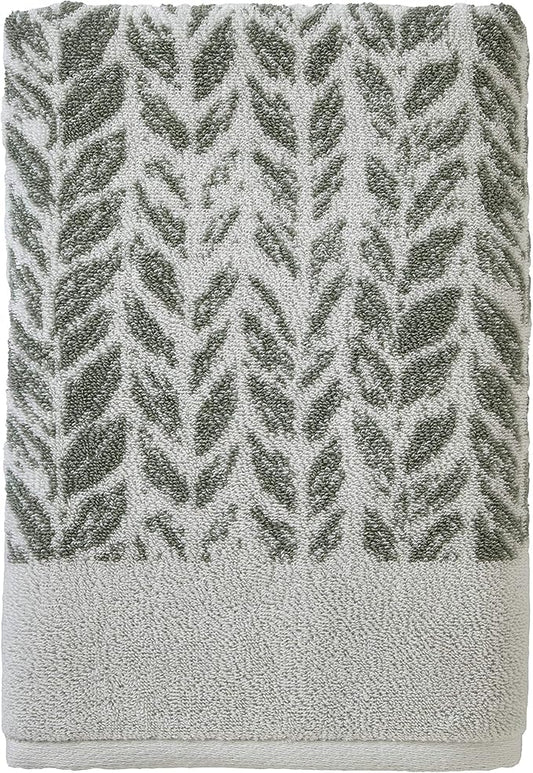 SKL Home Distressed Leaves 100% Turkish Cotton Premium Bath Towel, 600 GSM