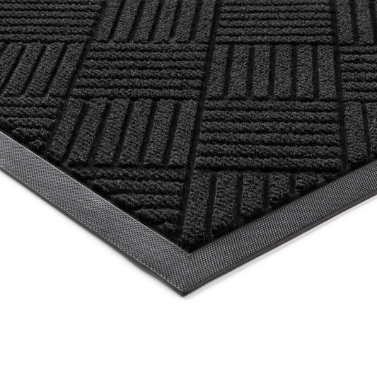 100pointONE Front Door Mat, Heavy Duty Indoor Outdoor Doormat, 60" x 36" Low Profile Outdoor Mats for Home Entrance, Stain and Fade Resistant Welcome Mat Ideal for High Traffic Area, Diamond Black