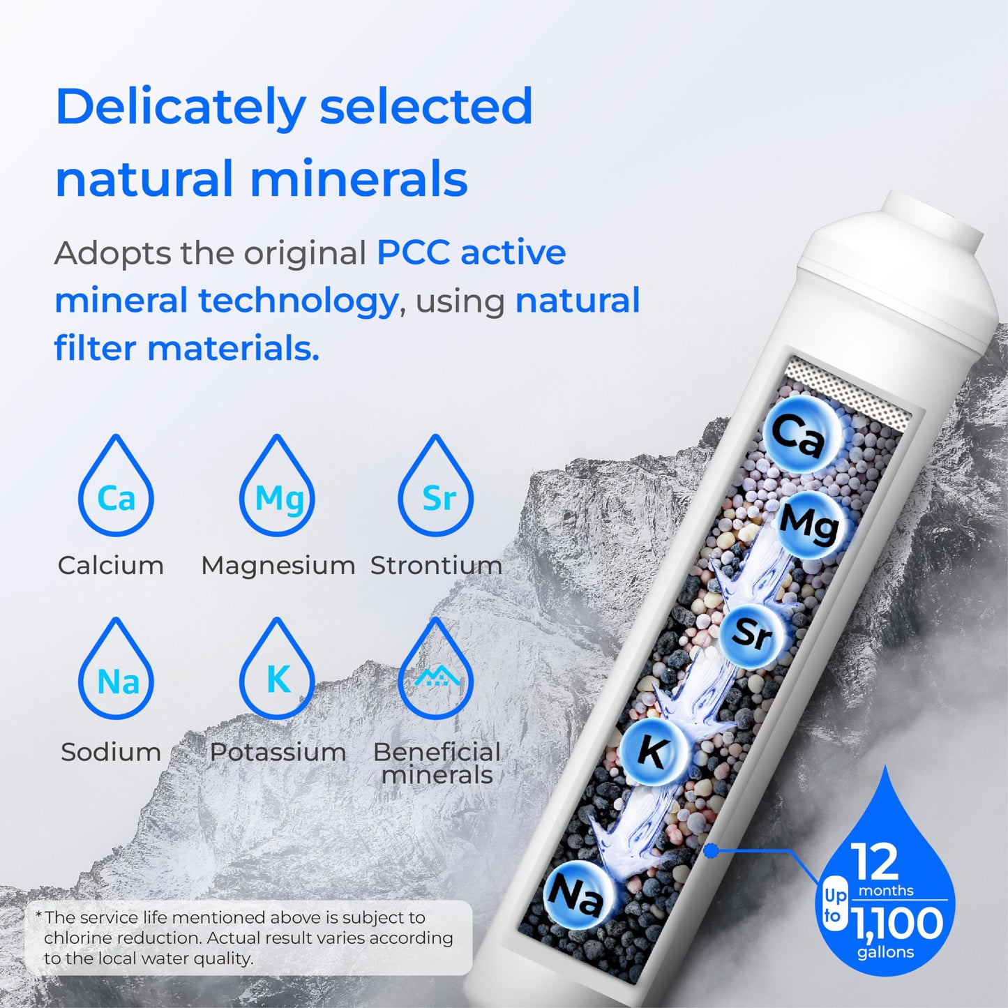 Waterdrop Remineralization Inline Water Filter, 1/4” Quick Connect Post Filter for RO Reverse Osmosis Filter System, Restore Essential Minerals (1)