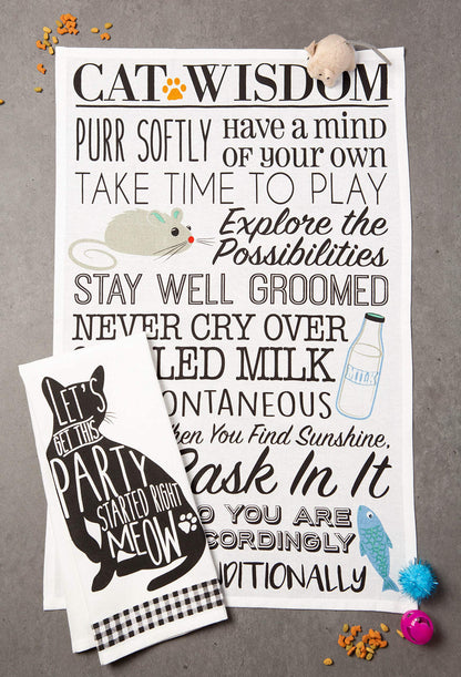 DII Everyday Pets Kitchen Collection Absorbent Dishtowel Set, 18x28, Cat Print, 3 Count