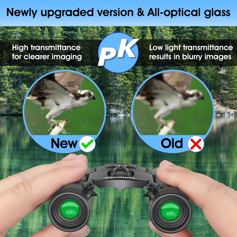 Mini Compact Binoculars for Adults and Kids - Waterproof High Powered Easy Focus Small Binocular, Ideal for Bird Watching, Hunting, Concert, Theater, Travel, Hiking, Sightseeing & Outdoor Sports