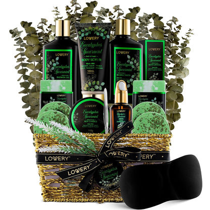 Valentine's Day Gift Basket for Her - Exotic Rose & Spa Bath & Body Set for Women, Anniversary & Birthday Gift with Body Scrub, Bubble Bath, Lotion & More