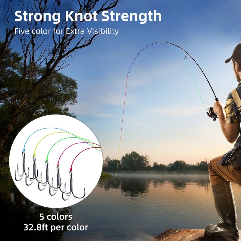 RUNCL Braided Fishing Line X8, Pro Grade Tournament PE Line for Fresh/Saltwater, Abrasion Resistant, No Stretch, Hi Vis Multi-Color Measure Line, 328/546/1093 Yards, 8-200 lb, Christmas Fishing Gifts