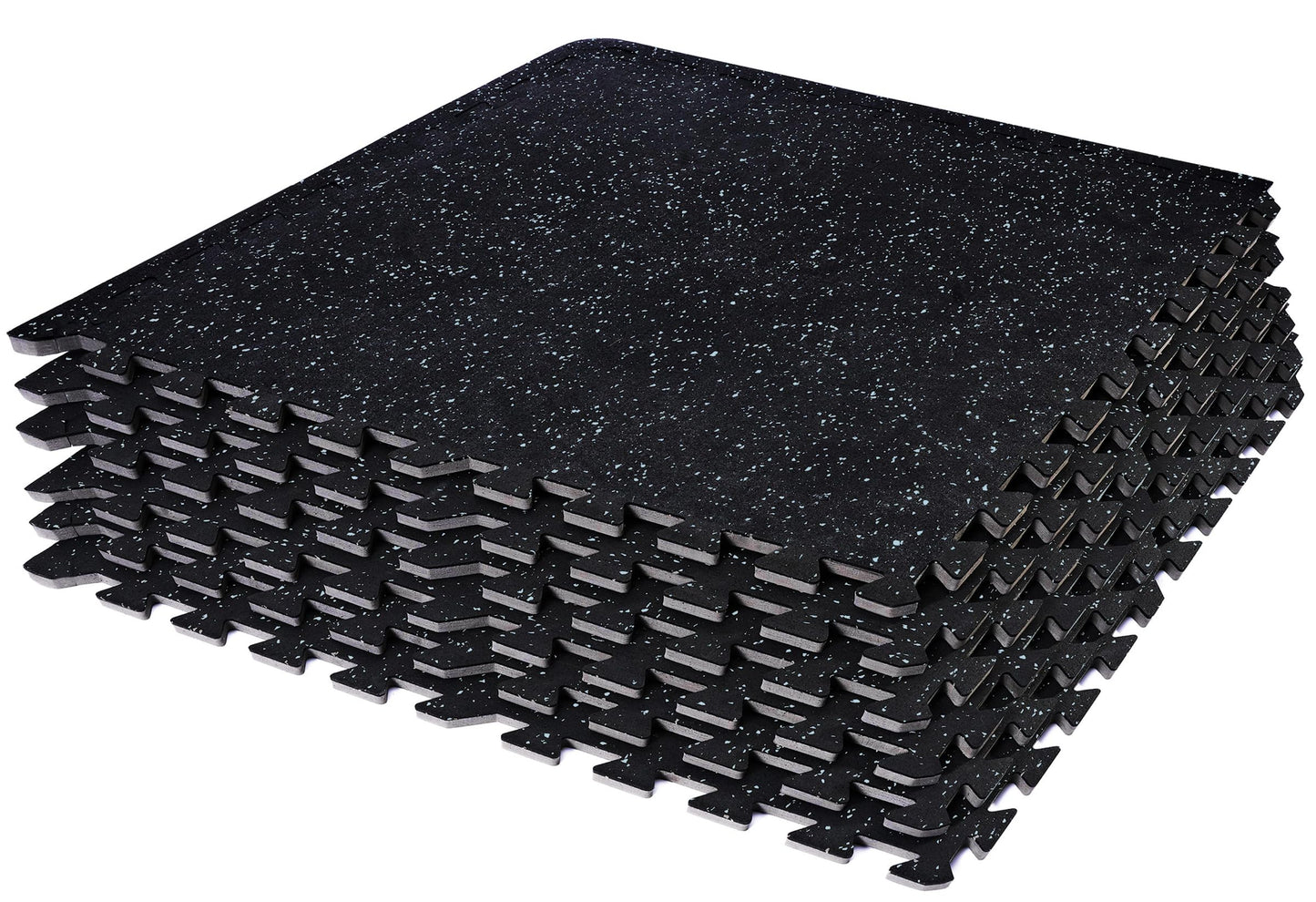 Sivan 0.3 Inch Thick Gym Flooring for Home Gym - 6 EVA Foam Floor Tiles, 24 Sq Ft Rubber Top Gym Mats for Home Gym and Exercise Equipment, Interlocking Protective Flooring 24 in x 24 in Gym Mat
