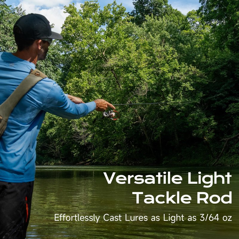 HANDING M1 BFS Rod 7' Ultralight Fishing Rod 2-Piece Ultralight Casting Rod for Trout Crappie Bluegill Yellow Perch Rock Bass Sunfish with Fast Action 30T+24T Carbon Fiber