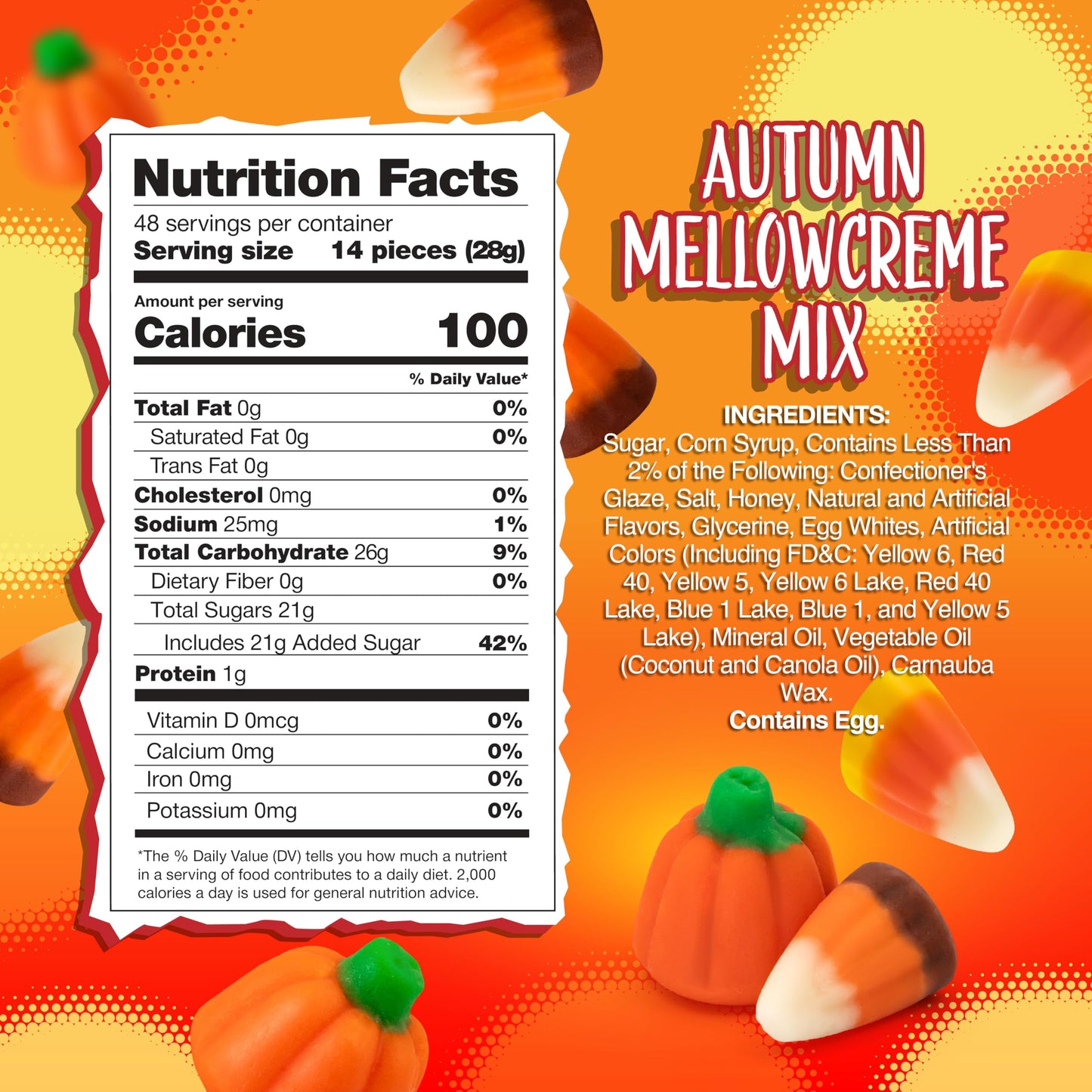 Autumn Mellowcreme Mix | 3-Pound Bulk Bag | Halloween Candy Assortment | Pumpkins, Classic and Harvest Candy Corn Mellowcremes for Fall Celebrations and Treat Bags
