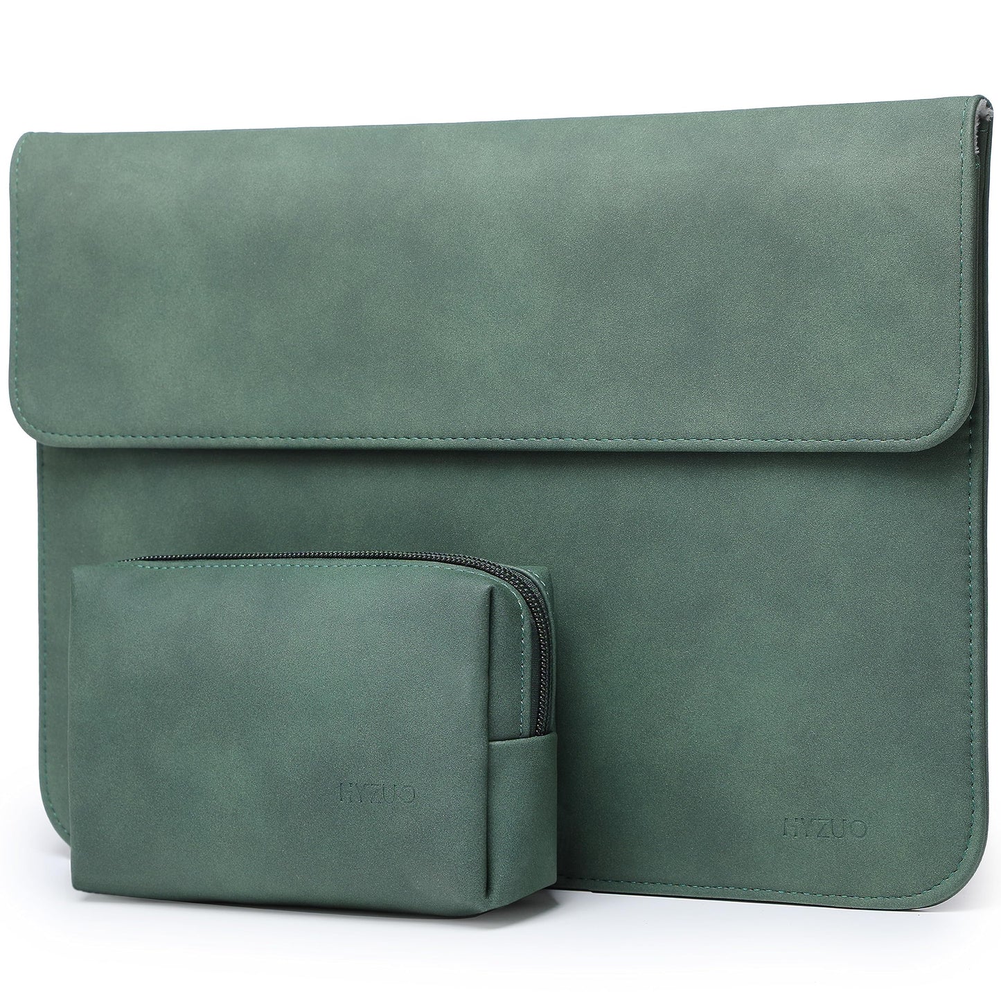 HYZUO 13 Inch Laptop PC Case Bag for MacBook Air 13.6/13 M4 M3 M2 M1 2025-2018, MacBook Pro 13 M2 M1 A2338 A2289 2025-2016, Surface Pro 11, XPS13, with Small Bag, Midnight Green-H