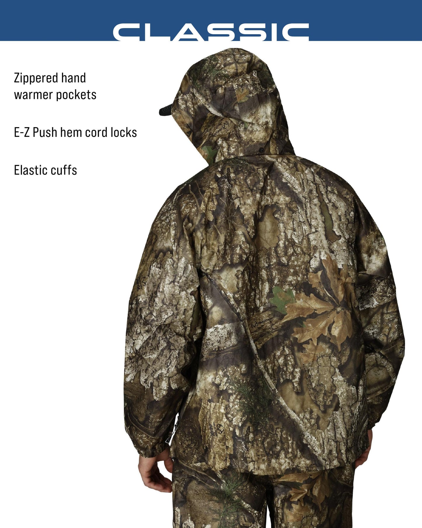 FROGG TOGGS Men's Classic Pro Action Waterproof Breathable Rain Jacket, Realtree APX, Large