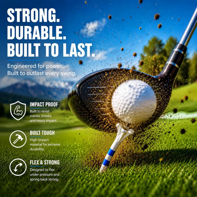 CHAMPKEY Advanced 5-Prong Plastic Golf Tees 120 or 100 Pack - 50% Ball Contact Surface Optimization with Longer Distance Performance Golf Tees Plastic(White-Assorted Pack,3-1/4"(120 Assorted Pack))