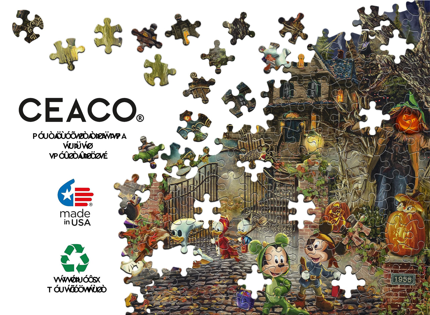 Ceaco - Thomas Kinkade - Disney - Mickey and Minnie Halloween Fun - 1000 Piece Jigsaw Puzzle