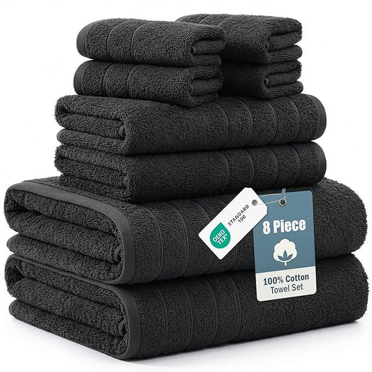 Casa Platino 100% Cotton Bath Towel Pack of 8