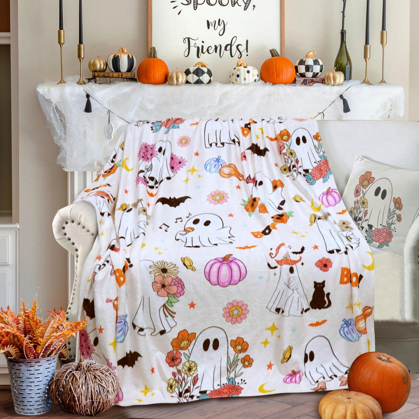Fall Halloween Blanket Halloween Throw Blankets and Throws Fall Pumpkin Throw Blanket Super Soft Cozy and Plush for Couch and Chair(50" x 60")