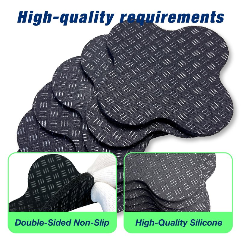 6 Pack Treadmill Pads - Anti-Slip & Anti-Vibration Exercise Equipment Mats - Floor Protectors for Hardwood & Carpet, Noise Reducing Stabilizer Feet for Bike, Elliptical, Rower (Quatrefoil, 4"x4"x0.2")