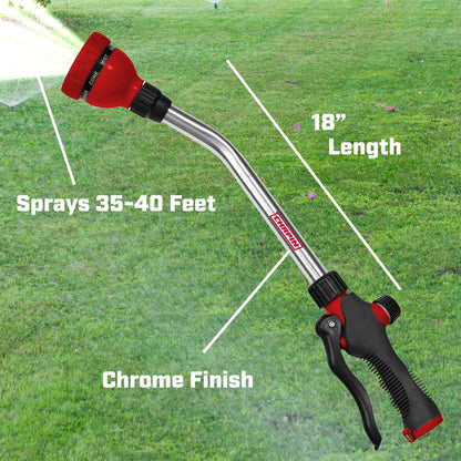 Chapin 4672 18-inch with 8 Pattern Rotatable Nozzle and Adjustable 180-degree Spray Head Watering Wand