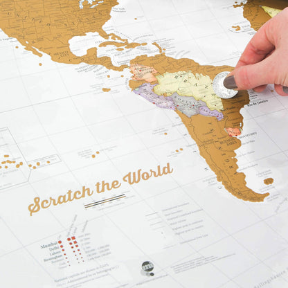 Scratch The World® Travel Map - Scratch Off World Map Poster with Gift Tube - X-Large - 84 x 59 cm - Maps International - 50 Years + of Map Making