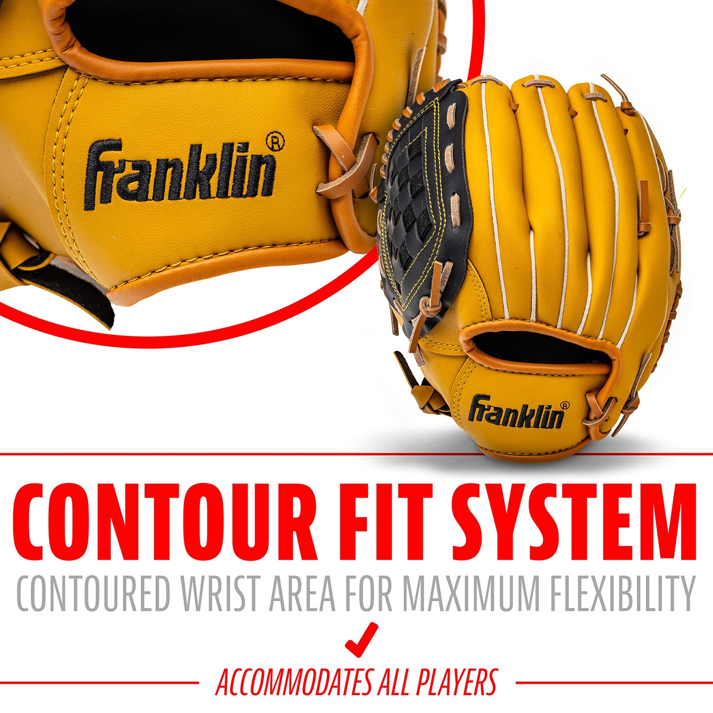 Franklin Sports Field Master Series Baseball Gloves, Left Handed Thrower, 10.5"