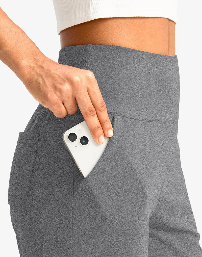 G Gradual Women's Bermuda Long Shorts with Pockets 9" High Waisted Knee Length Shorts for Women Walking Athletic Workout(Charcoal,XXXL)