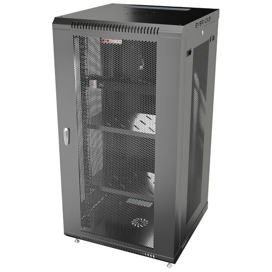 Sysracks 22U Wall Mount Server Rack Cabinet, 19” Enclosed Network & IT Rack, 24” Deep, Locking Mesh Door