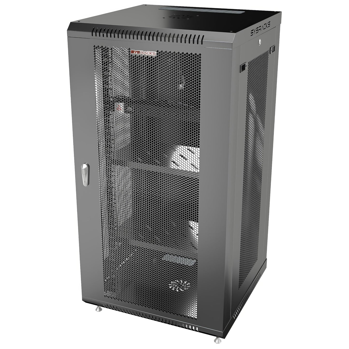 27U Wall Mount Server Rack Cabinet 24” Deep, 19” Network Enclosure for Home Lab with Fan, PDU, 2 Shelves, Casters & Feet, Locking Mesh Door