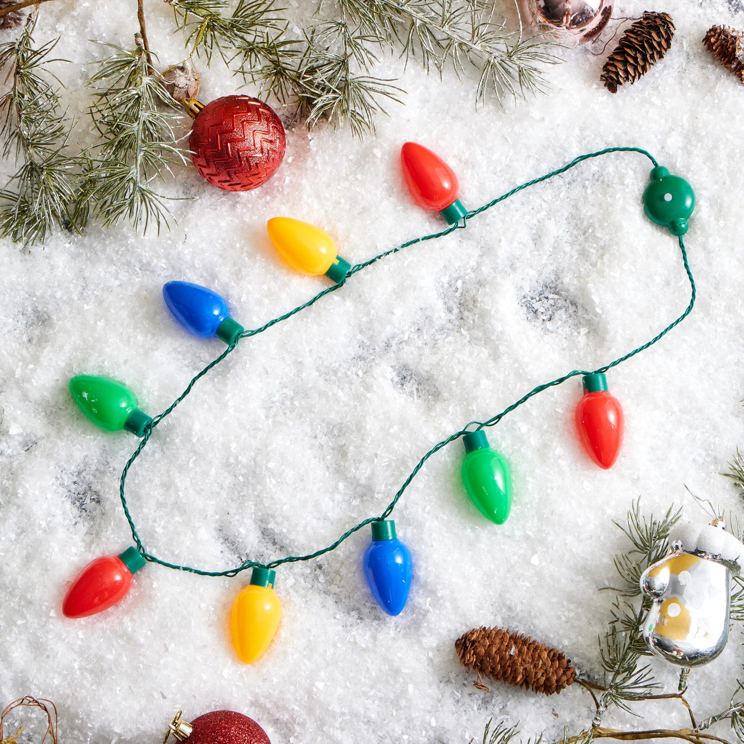JOYIN 6 Packs Christmas LED Light Up Bulb Necklaces 9 Bulbs LED Necklace Holiday Xmas Costume Accessories for Christmas Party Favor Party Supply