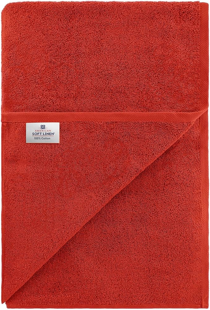 American Soft Linen 100% Cotton 600 GSM Turkish 40x80 Oversized Bath Towel Sheet