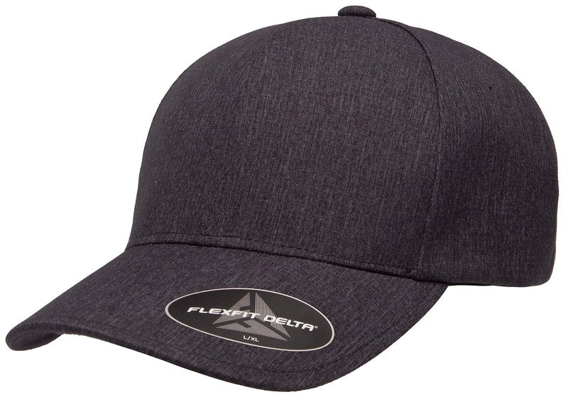 Flexfit Men's Delta Seamless Baseball Cap, Melange Charcoal, Small-Medium