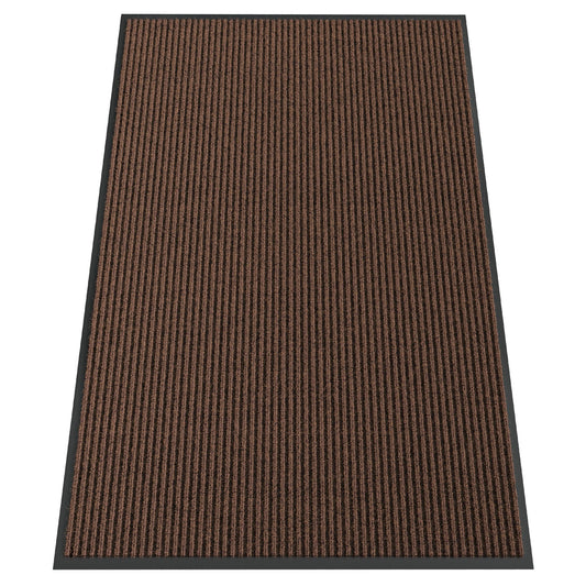 HOMEK Indoor Outdoor Door Mat, 5' x 3' Doormat for Entryway, Rubber Backing Non Slip Front Door Mat Outside Entrance, Super Absorbent Commercial Floor Mat for Home Office, Brown