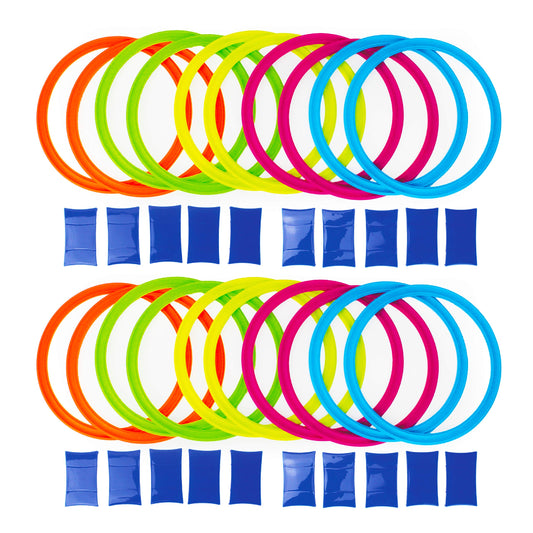 Boley Hopscotch Ring Set - 40 Pieces with 20 Colorful Hoops and 20 Connectors - Perfect for Outdoor Play, Backyard Games, Kids Activities, and Summer Fun - Safe, Durable, and Fun for Boys and Girls
