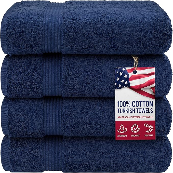 American Veteran Towel, 100% Cotton Turkish Bath Towels