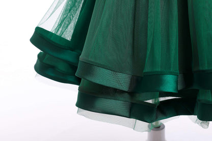 Glamulice Christmas Green Flower Girl Dress Ruffles Vintage Embroidered Lace Dresses Wedding Bridesmaid Birthday Party Gown Pageant Holiday Princess Prom Dance Kids Formal Dress Dark Green 5 6