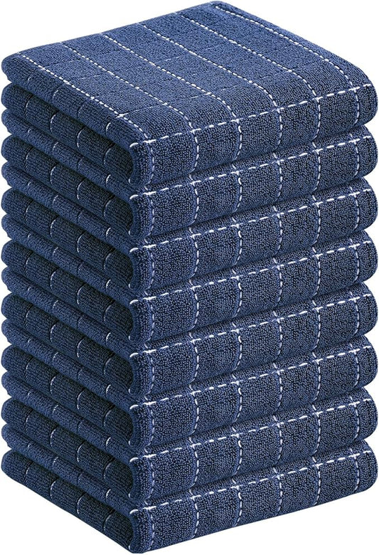 Homaxy 100% Cotton Terry Kitchen Towels, Checkered Designed, Soft and Super