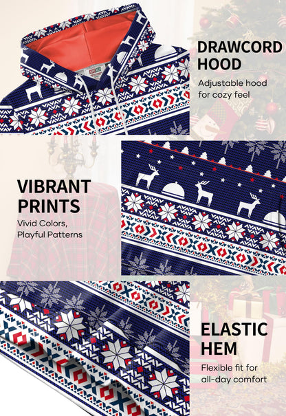 Arvilhill Mens Ugly Christmas Hoodies Adult 3D Graphic Print Holiday Jumper Tacky Funny Reindeer Sweatshirts Adult L