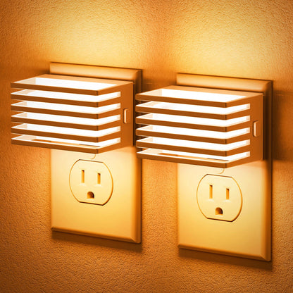 JandCase LED Night Light, [2 Pack] Night Lights Plug into Wall with Dusk to Dawn Sensor, Dimmable Plug in Night Light, Adjustable Brightness, 3000K Soft White Nightlight for Bedroom Bathroom Hallway