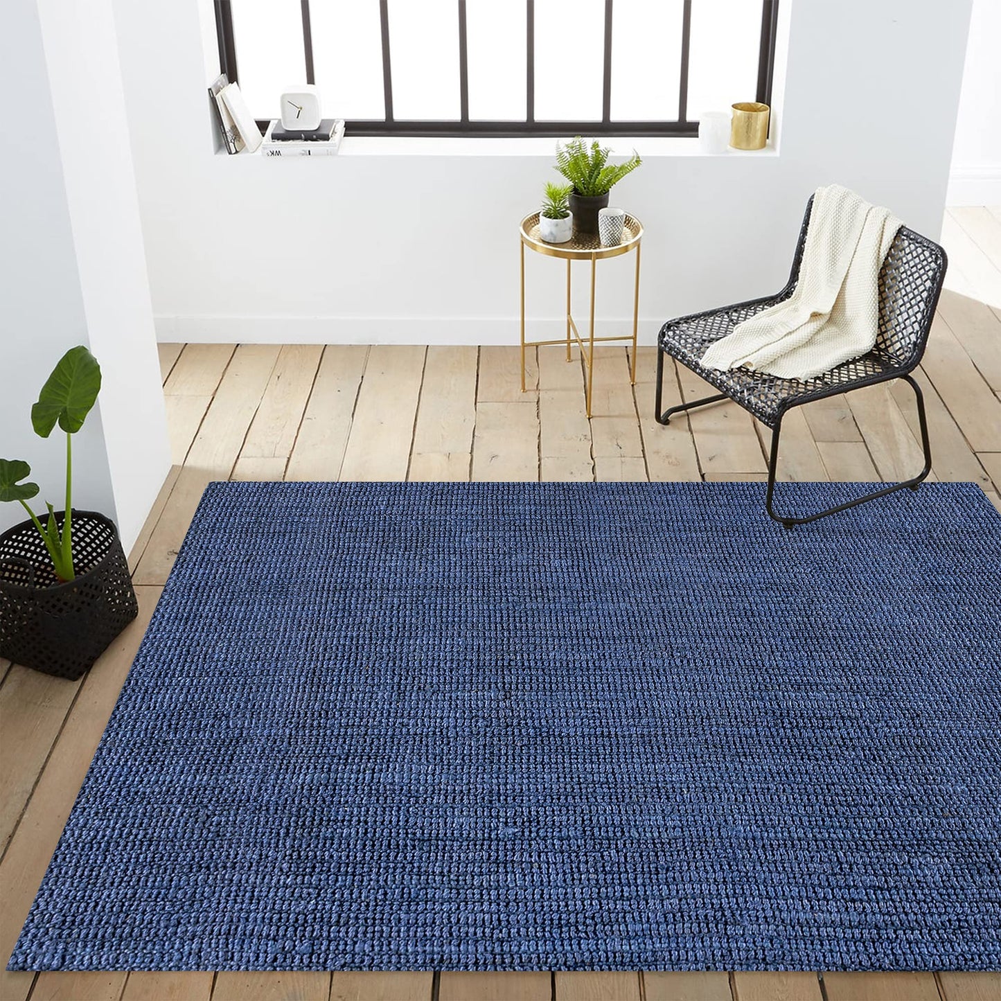 JONATHAN Y Pata Hand Woven Chunky Jute Navy Indoor Area Rug, 9x12, Bohemian, Rustic, Cottage, Easy-Cleaning for Living Room, Bedroom, Kitchen, Non-Shedding (NRF102D-9)