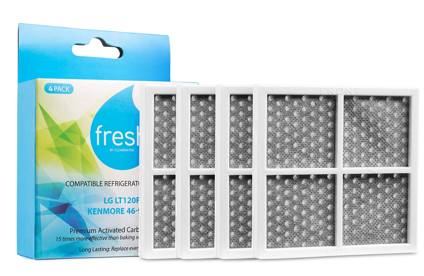 Fresh LT120F Air Filter Replacement, Compatible With: 9918, 795 and LG ADQ73214404, LMXS30776S, 4 Pack - Fresh
