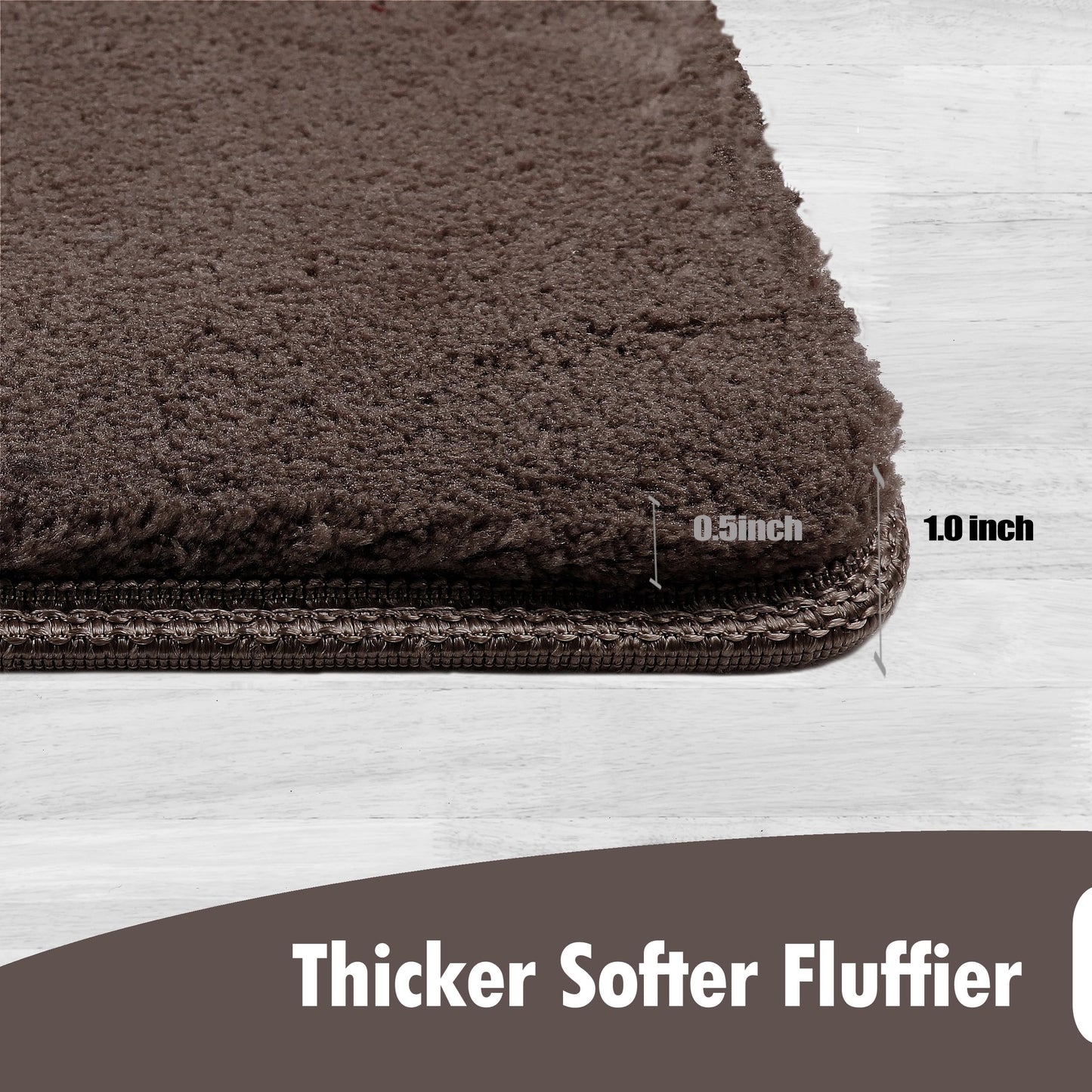 PURE ERA Carpet Stair Treads Ultra Plush 8" X 30" Soft Indoor Stair Protectors Pet-Friendly Non-Slip Skid Resistant Tape Free Washable Reusable(14 Pieces, Dark Brown)