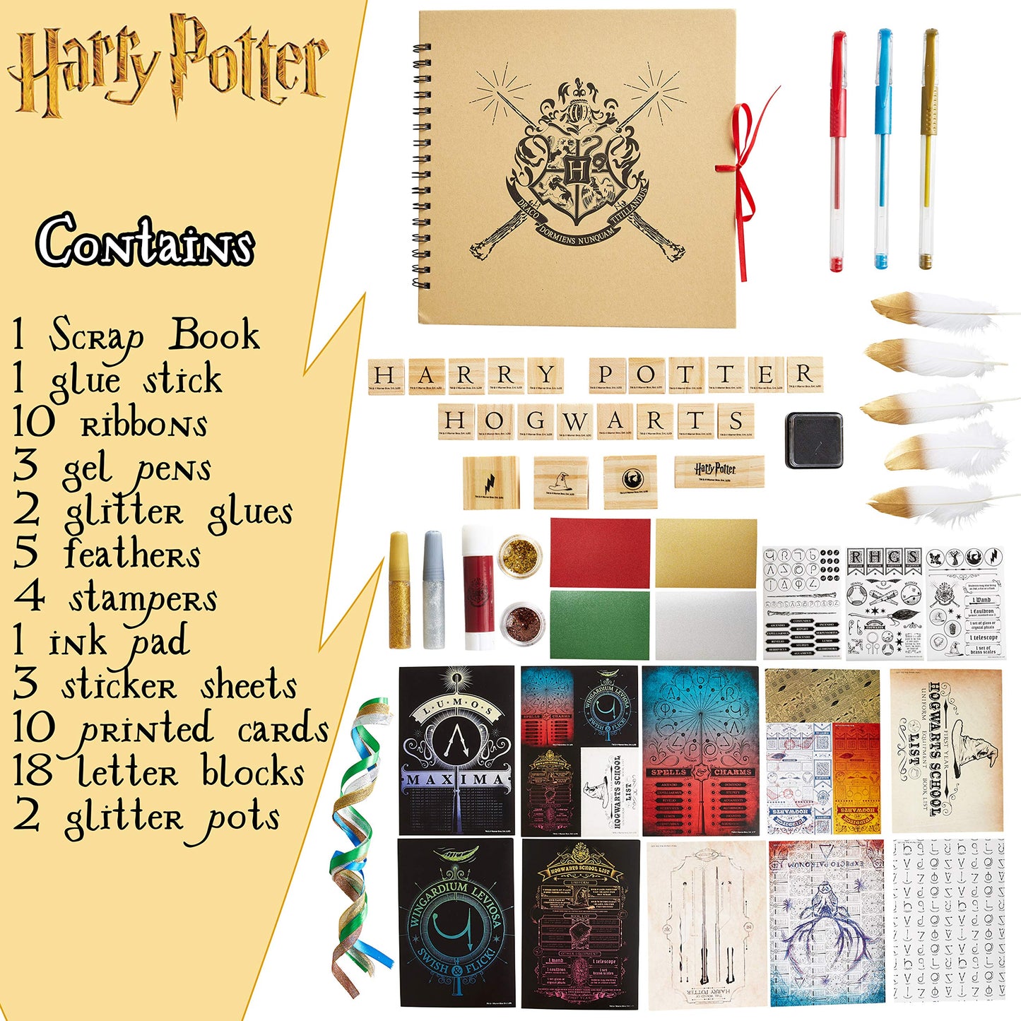 Harry Potter Scrapbook Kit for Kids Art Supplies Stationery Craft Set Scrapbook Accessories Stickers Stamps Notebook (White)